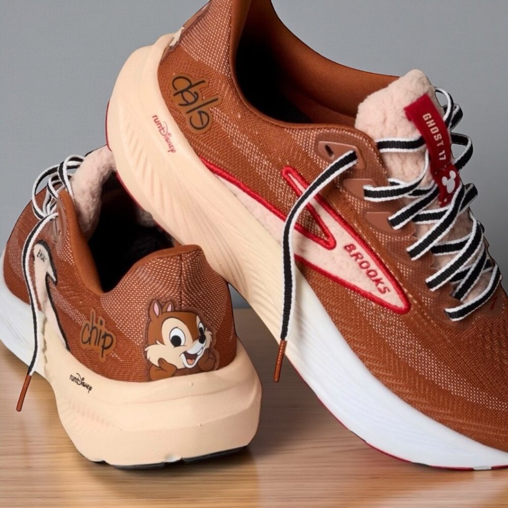Brooks Ghost 17 x Run Disney 2026 Chip n' Dale Mens Running Shoes Brown/Tan NEW